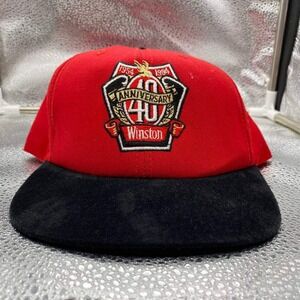 Winston Snapback Hat Mens OSFM Red 40th Anniversary Tobacco Racing Cap‎